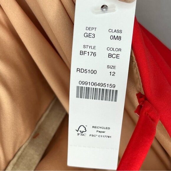 J. Crew Ruched Sweetheart One-Piece Swimsuit w/removable straps Red 12 - Picture 3 of 10